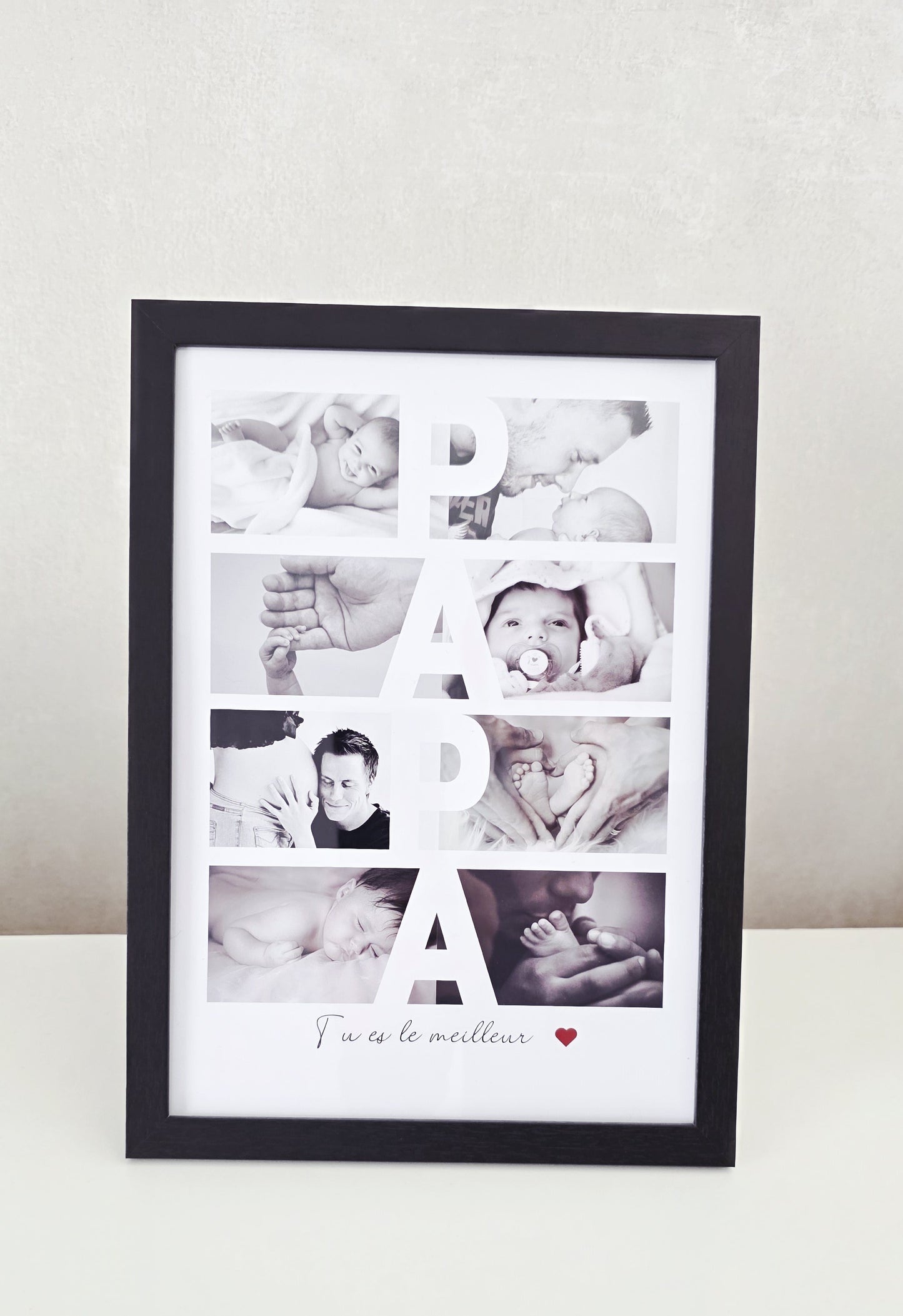 Cadre photo personnalisé - PAPA - Cadeau fête des pères avec photos et prénom