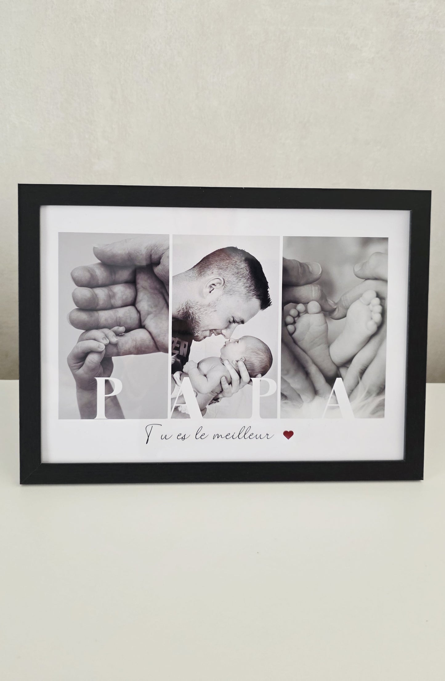 Cadre photo personnalisé - PAPA - Cadeau fête des pères avec photos et prénom