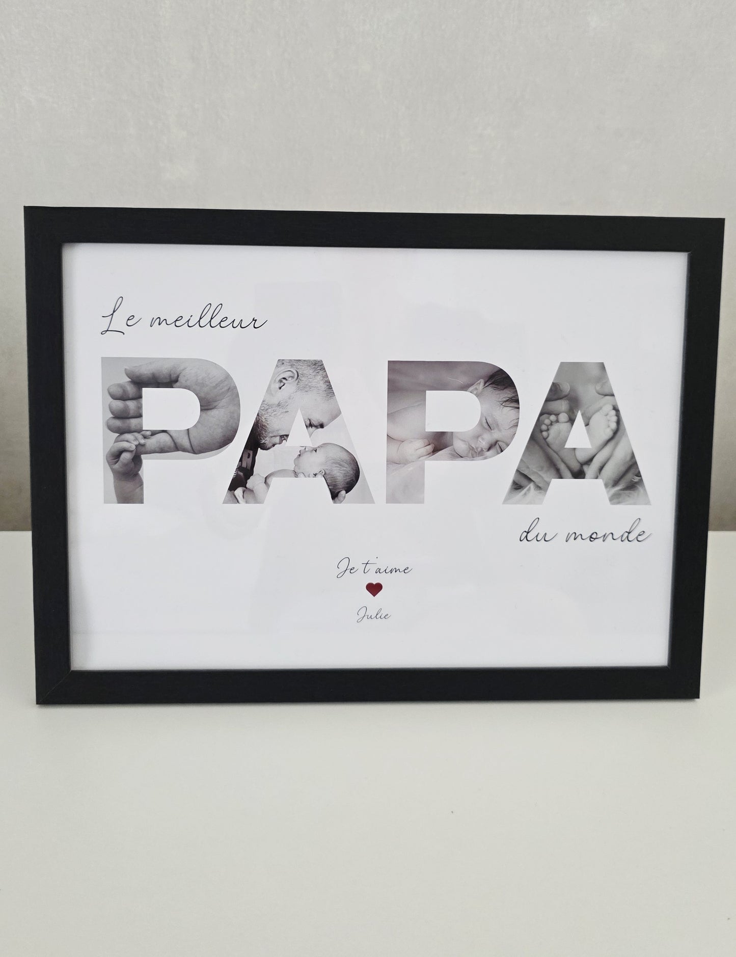 Cadre photo personnalisé - PAPA - Cadeau fête des pères avec photos et prénom