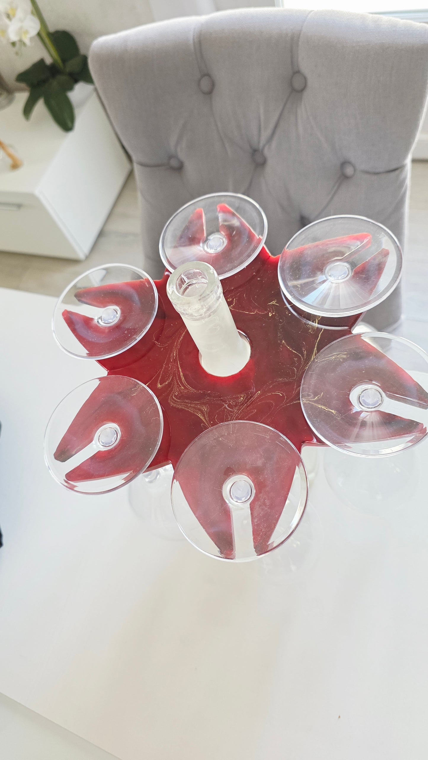 Support à verres artisanal pour 6 verres original pour apéritif convivial