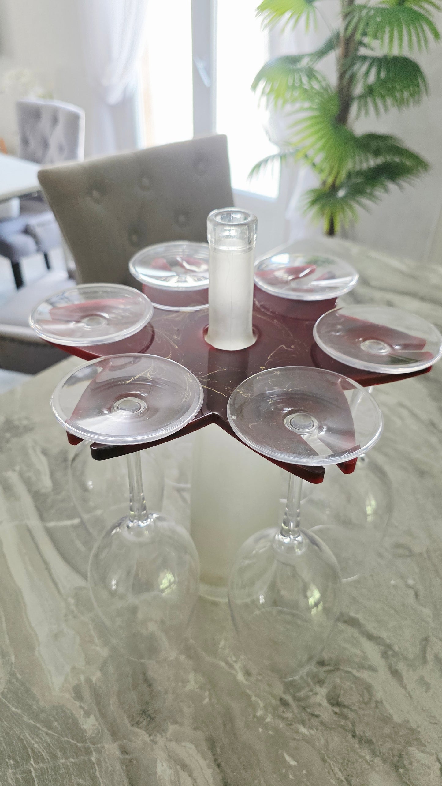 Support à verres artisanal pour 6 verres original pour apéritif convivial