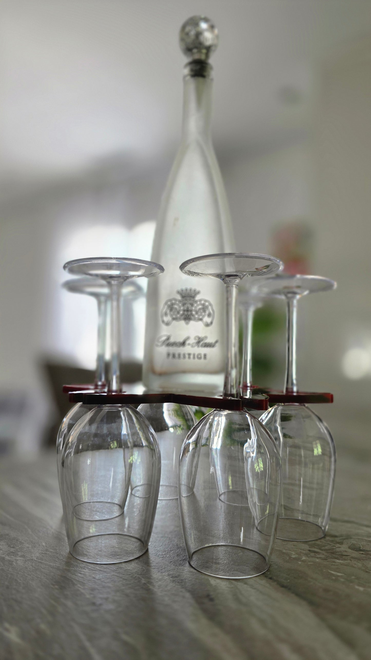 Support à verres artisanal pour 6 verres original pour apéritif convivial