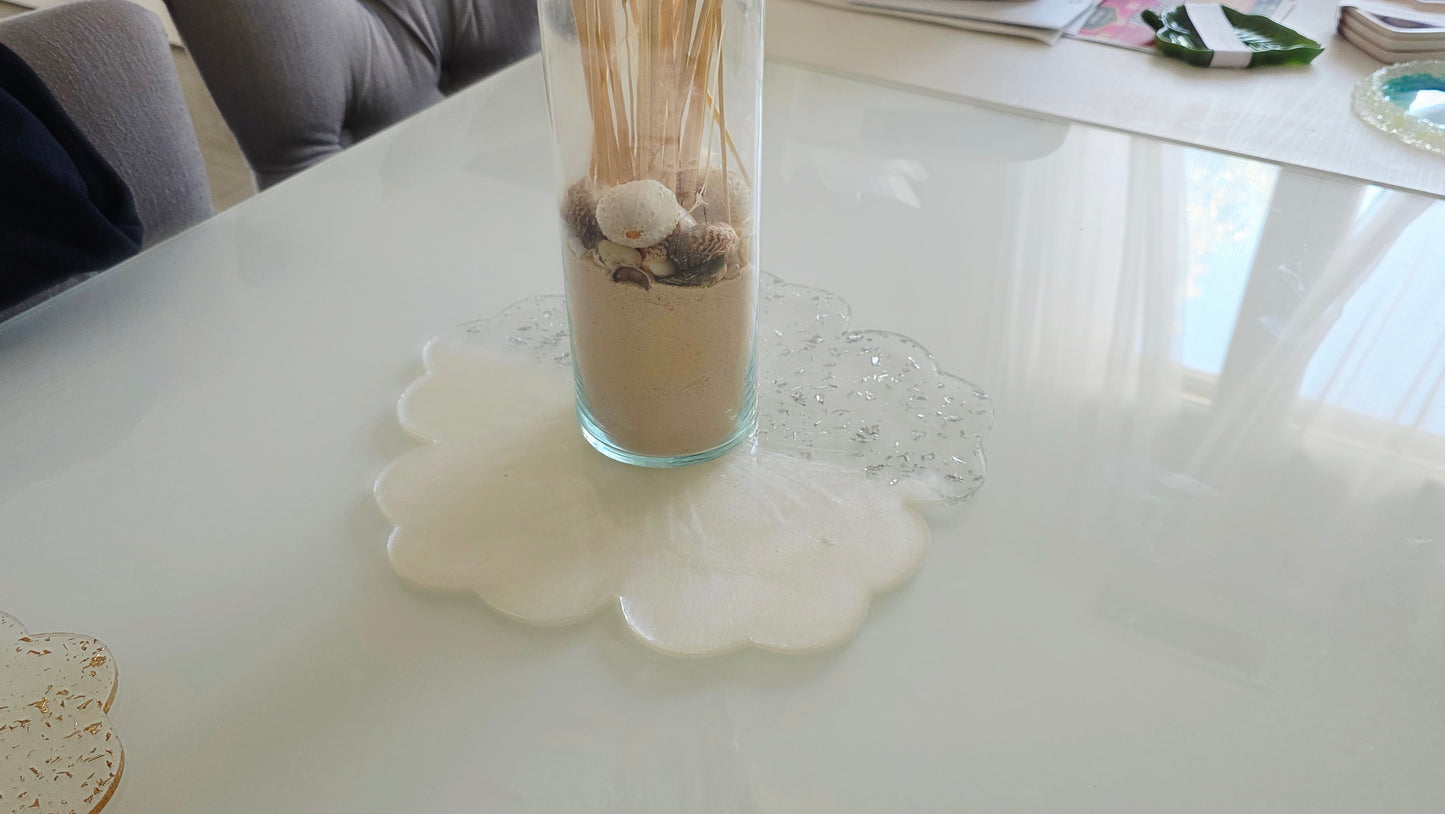 Plat décoratif effet fleur en résine – Multi-usages