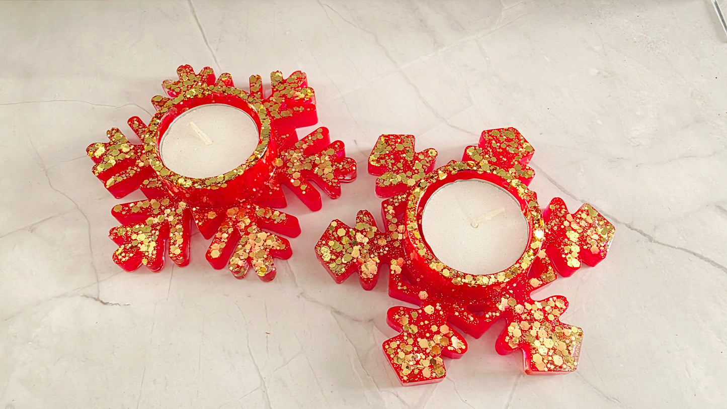 Bougie flocon de noël - Création unique