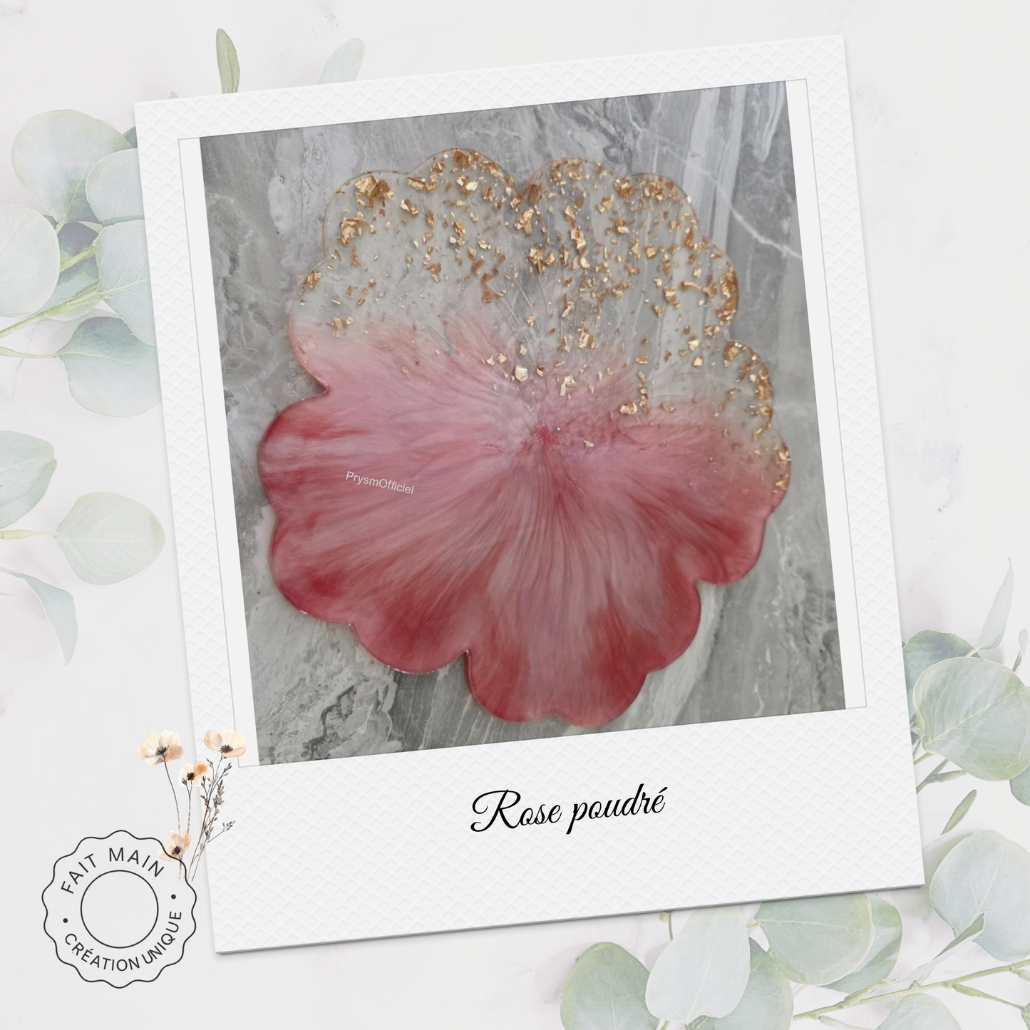 Plat décoratif effet fleur en résine – Multi-usages