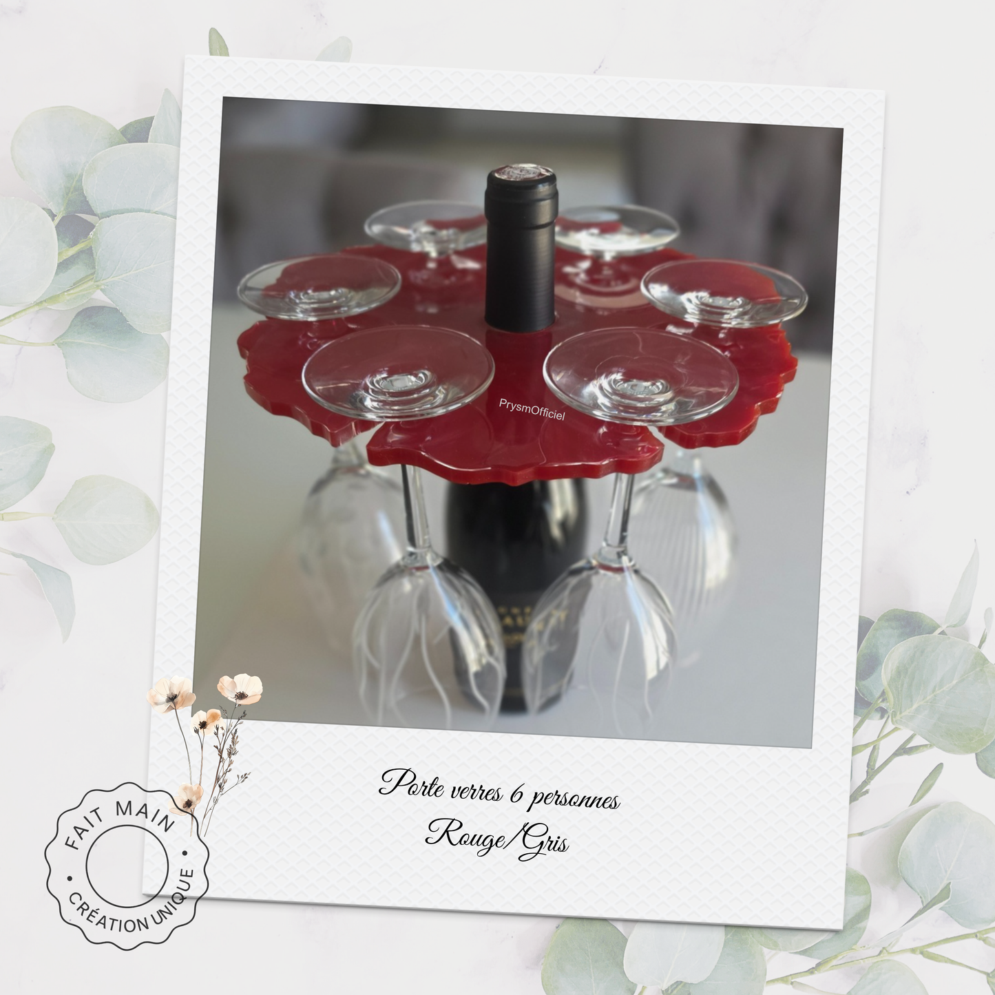 Support à verres artisanal pour 6 verres – Création fait main pour apéritif convivial