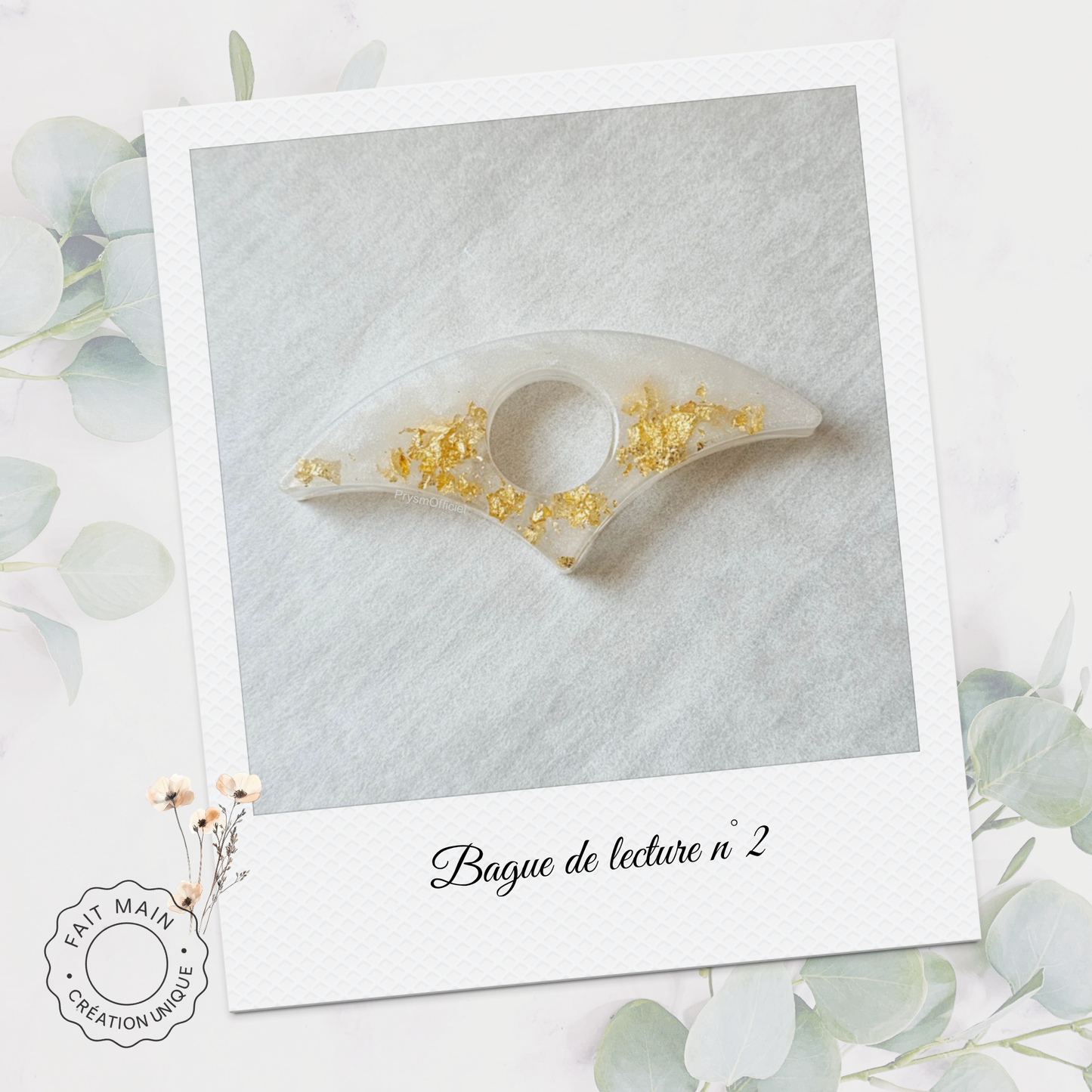 Bague de lecture collection pailleté or – Accessoire unique pour lecteur – Fait main