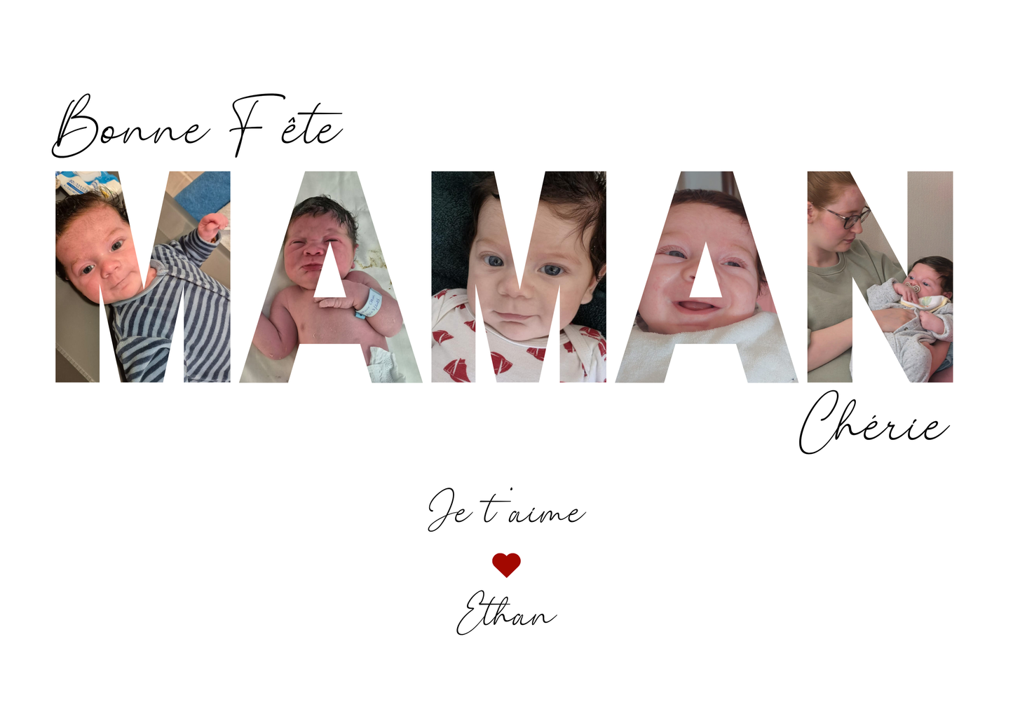 Cadre photo personnalisé MAMAN – Cadeau fête des mères ou d’anniversaire