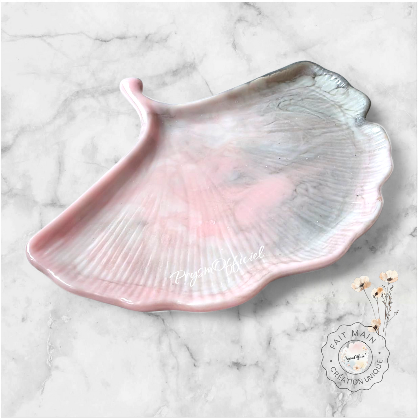 Plateau décoratif en résine – Feuille de Ginkgo pour bijoux ou apéritif