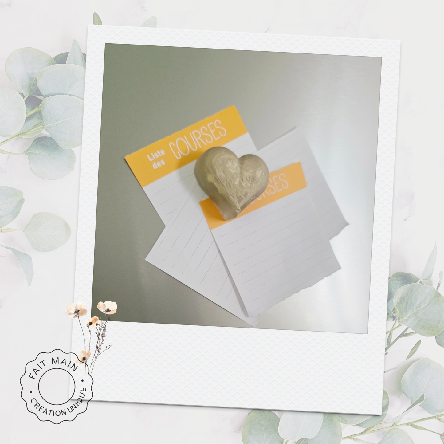 Lot de 4 magnets cœurs – Collection “Tendre Romance”