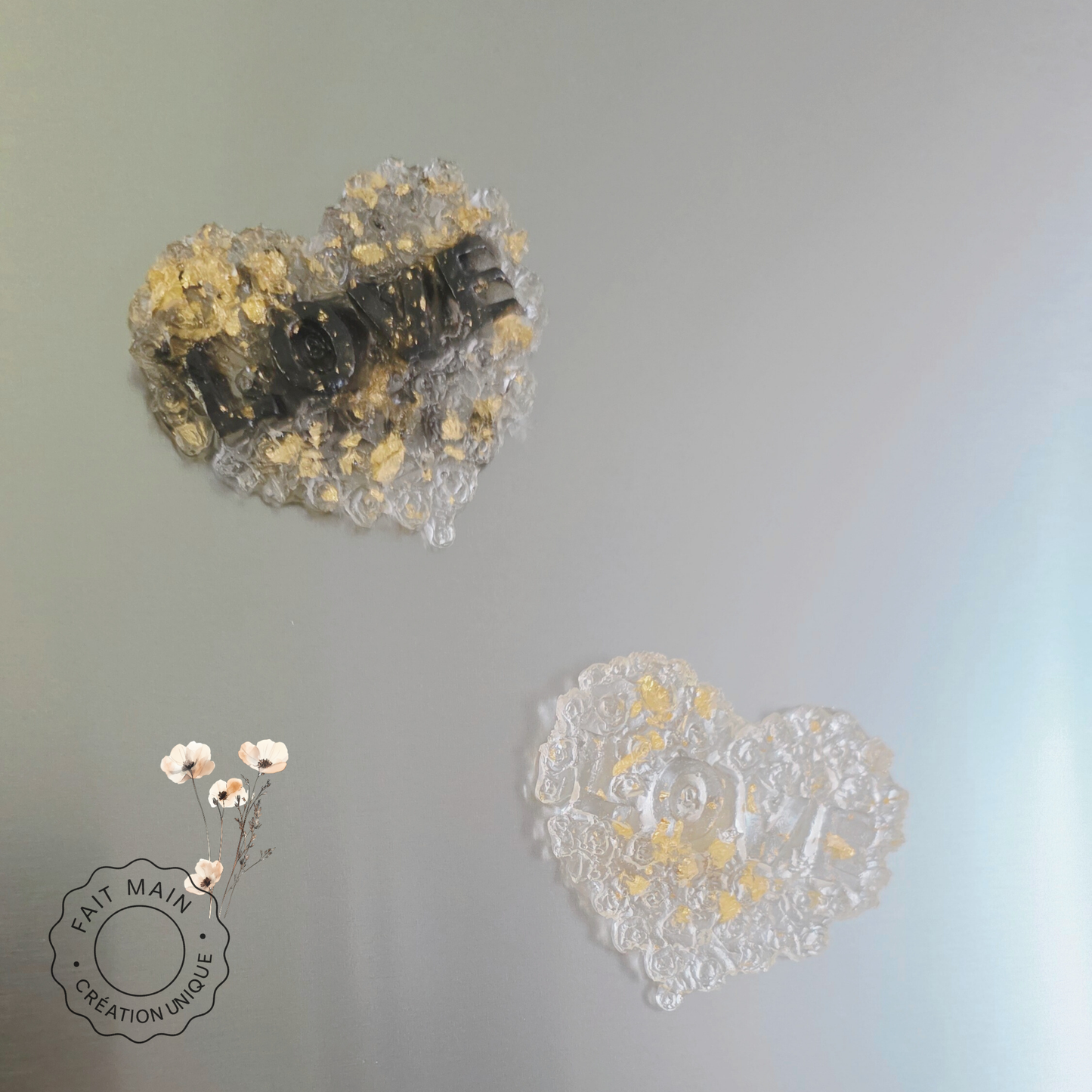 Lot de 2 magnets Grand cœurs – Collection “Love"