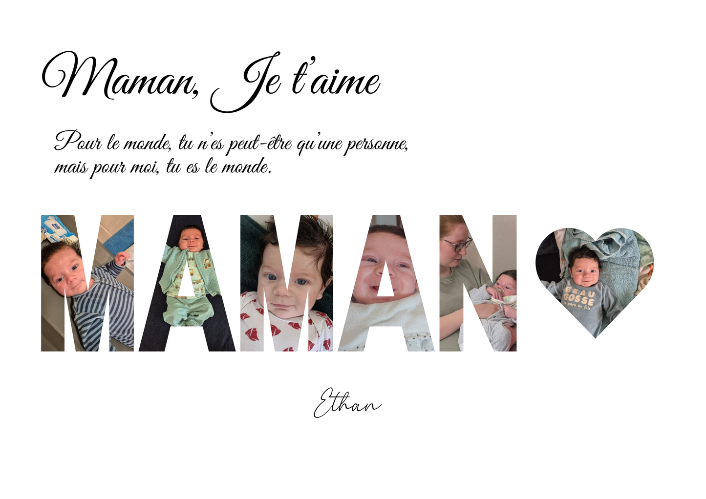 Cadre photo personnalisé MAMAN – Cadeau fête des mères ou d’anniversaire