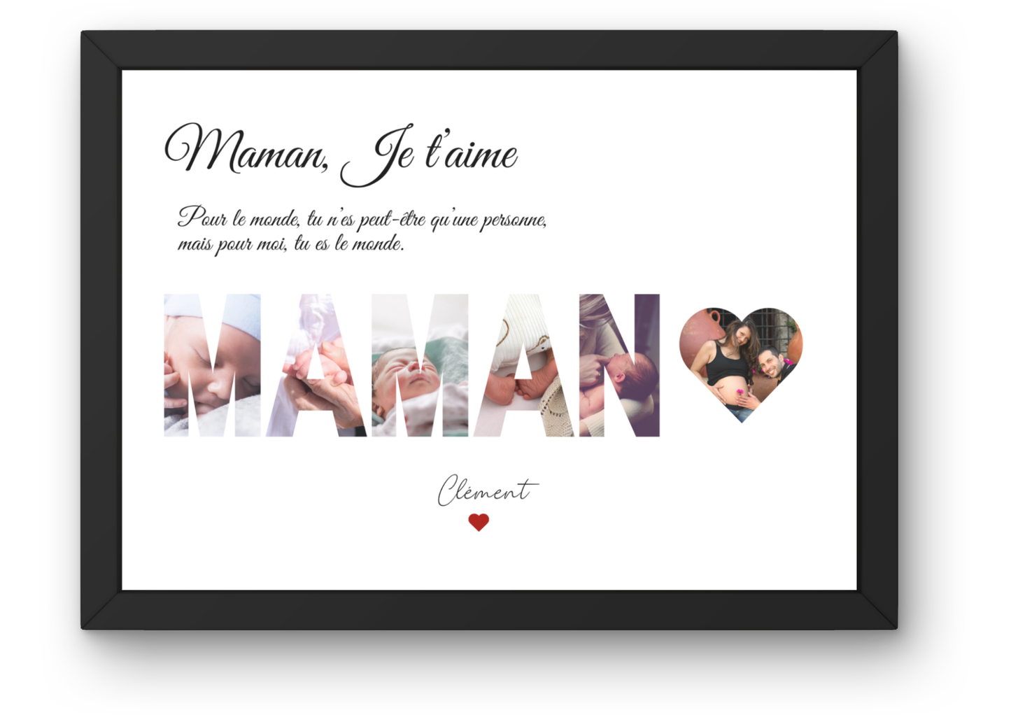 Cadre photo personnalisé MAMAN – Cadeau fête des mères ou d’anniversaire