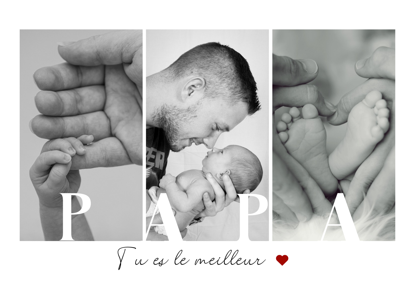 Cadre photo personnalisé - PAPA - Cadeau fête des pères avec photos et prénom