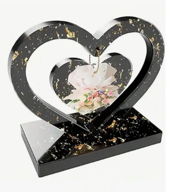 Support cœur personnalisé sur socle – Photo souvenir ou hommage