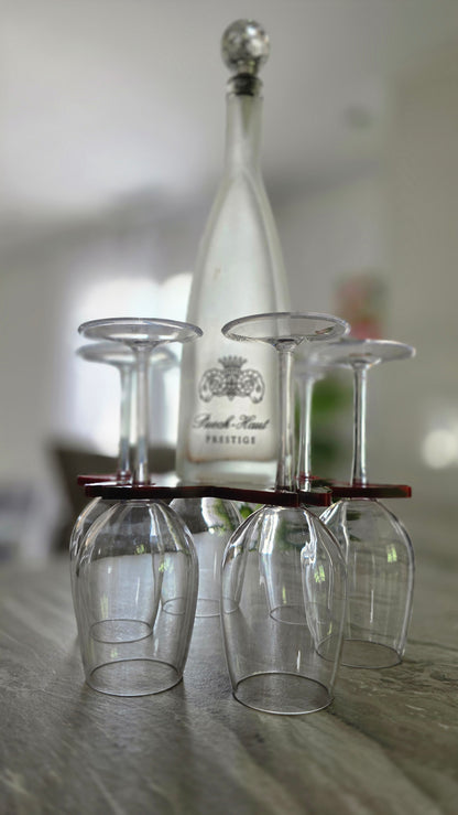 Support à verres artisanal pour 6 verres original pour apéritif convivial
