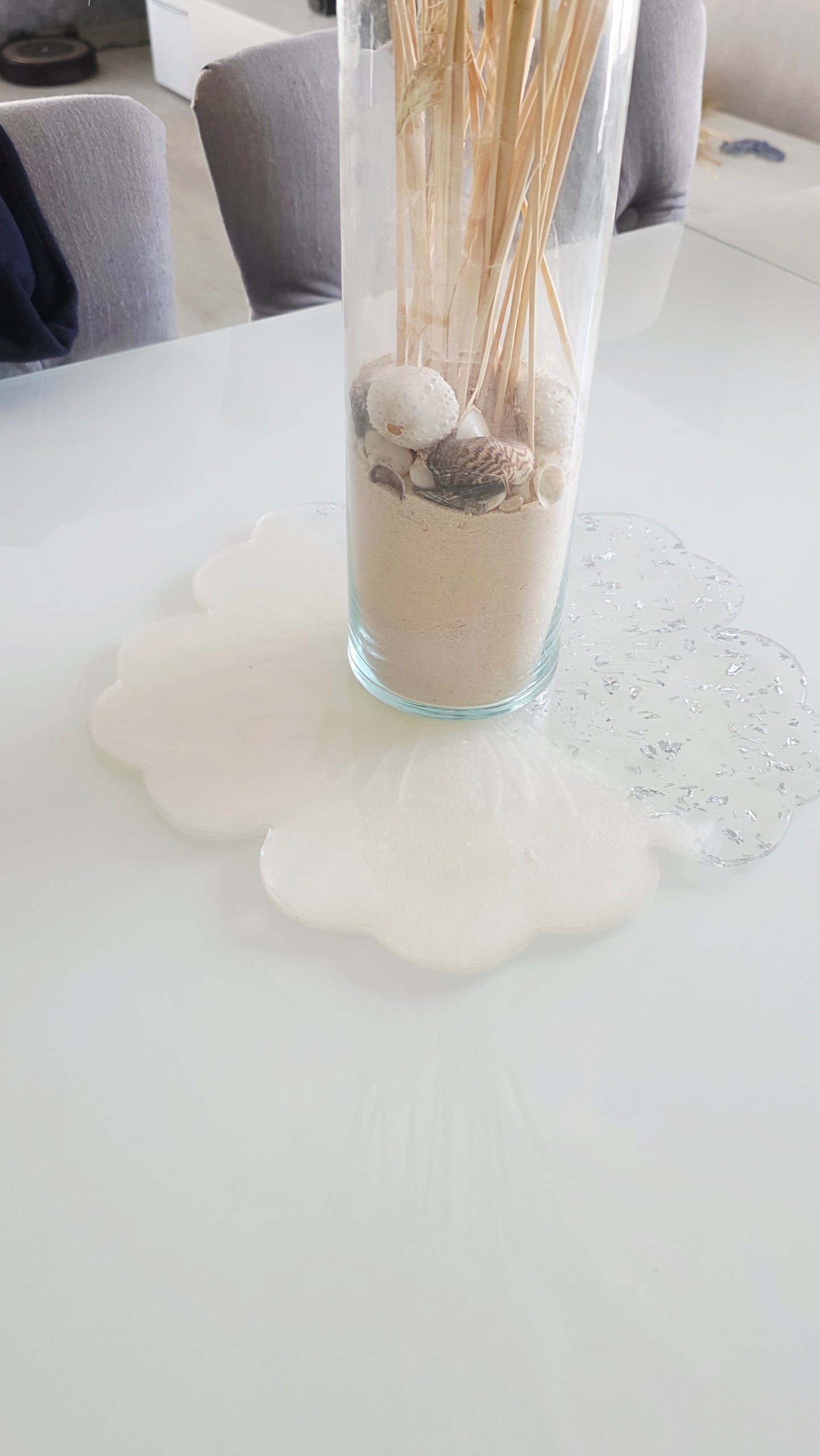 Plat décoratif effet fleur en résine – Multi-usages