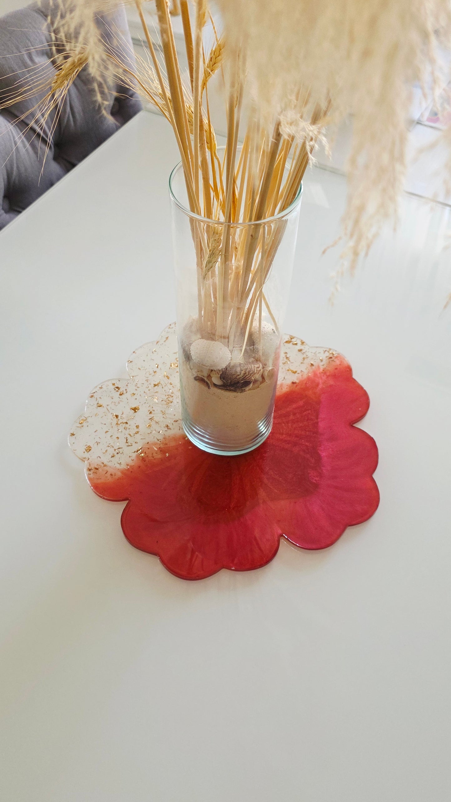 Plat décoratif effet fleur en résine – Multi-usages