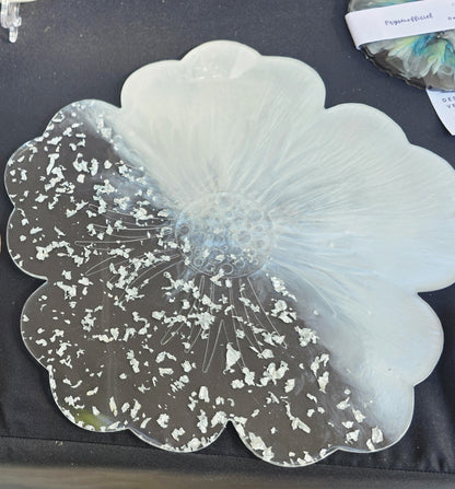 Plat décoratif effet fleur en résine – Multi-usages