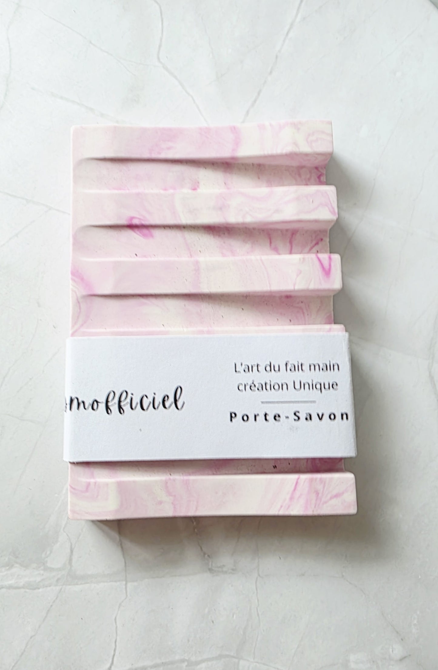 Porte-savon en composite minéral – Création artisanale unique