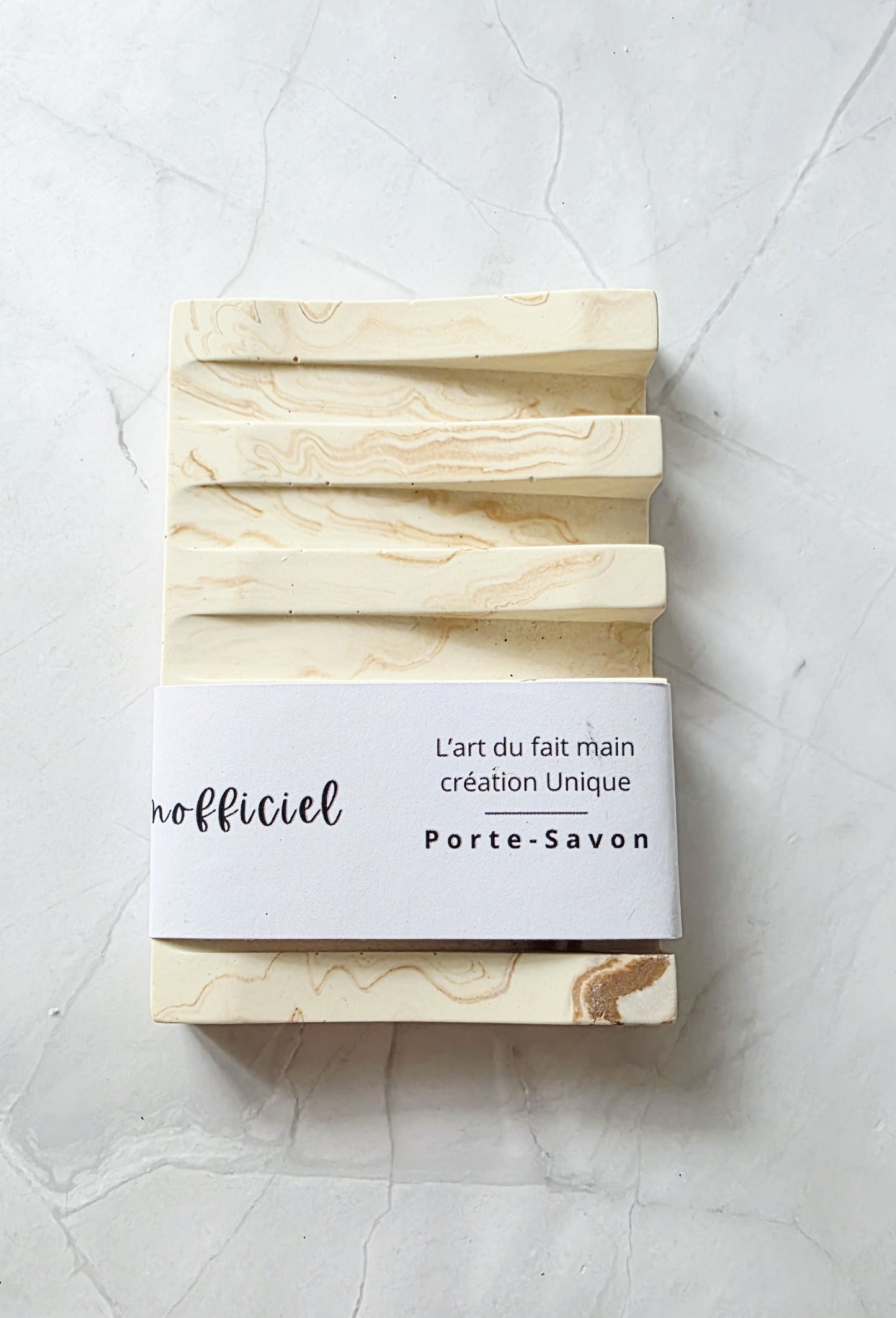 Porte-savon en composite minéral – Création artisanale unique