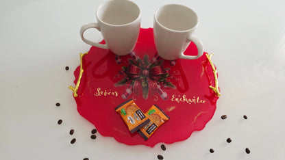 Plateau de service de Noël – Saveurs Enchantées - création unique