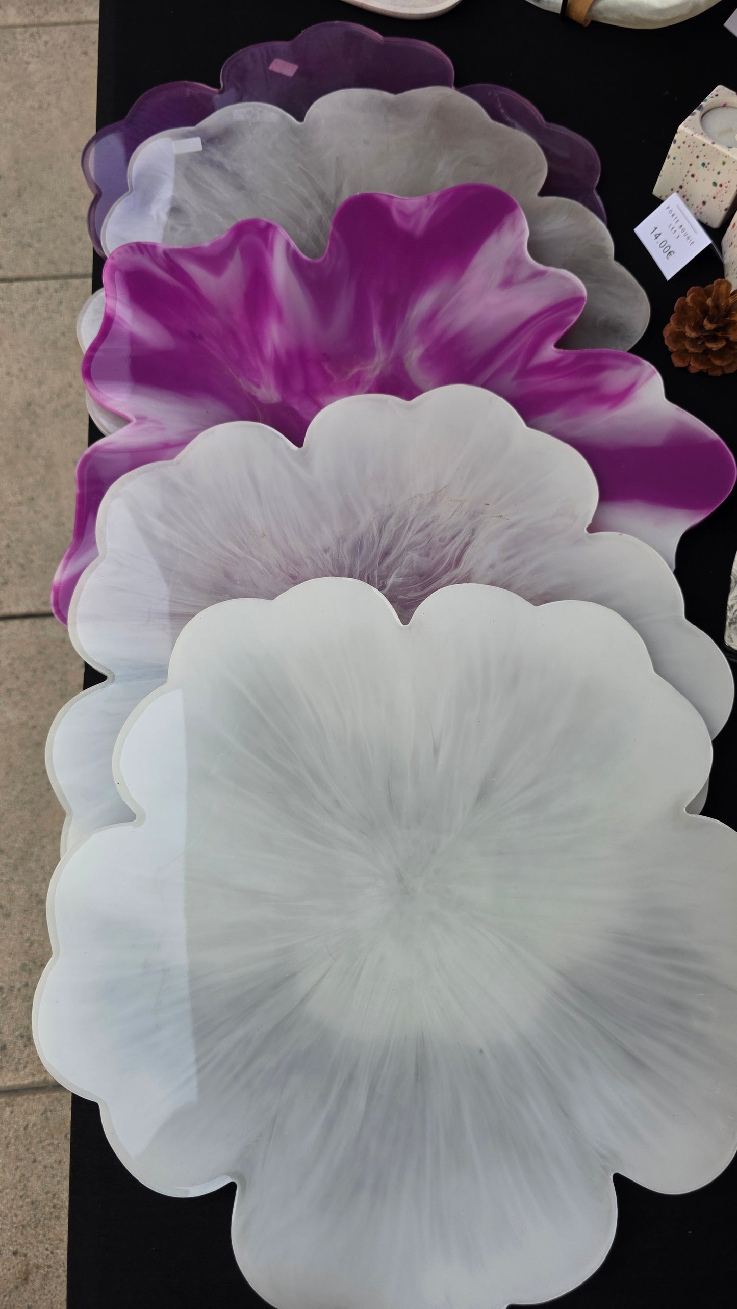 Plat décoratif effet fleur en résine – Multi-usages