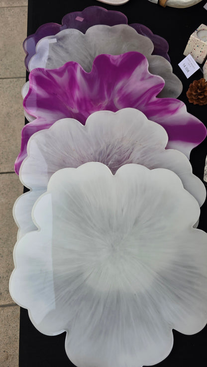 Plat décoratif effet fleur en résine – Multi-usages