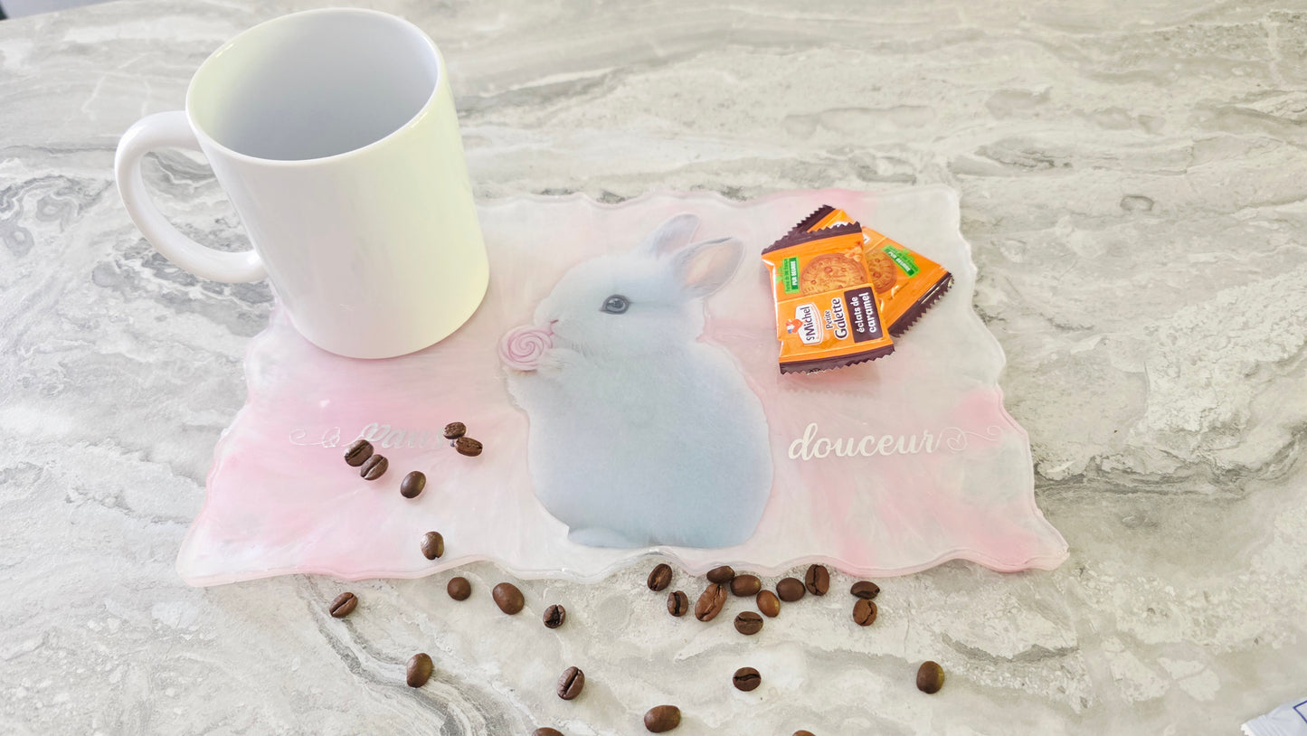 Plateau déco “Pause douceur” – Création artisanale en résine