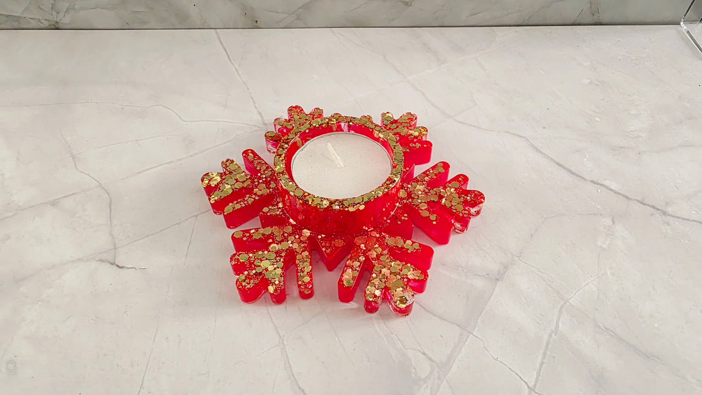 Bougie flocon de noël - Création unique