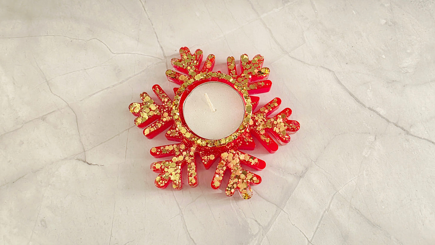 Bougie flocon de noël - Création unique