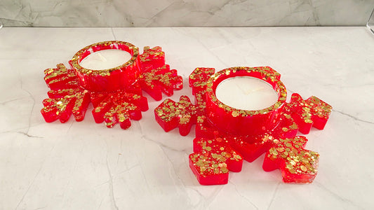 Bougie flocon de noël - Création unique