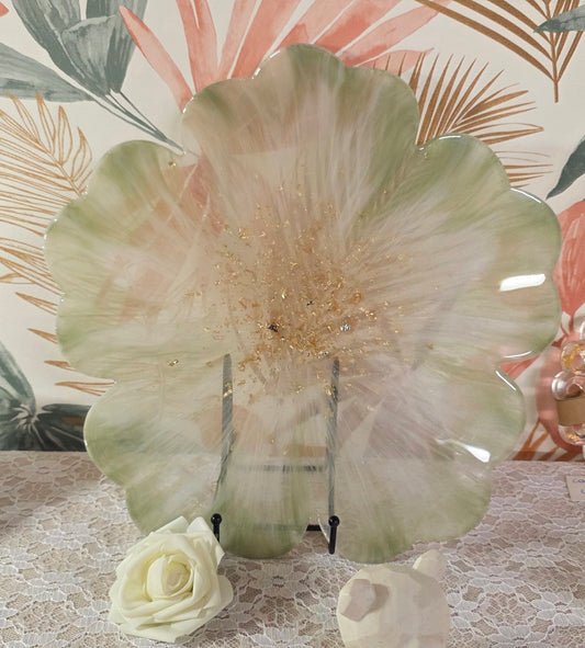 Plat décoratif effet fleur en résine – Multi-usages