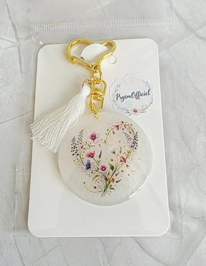 Porte clés  – édition coeur fleuri