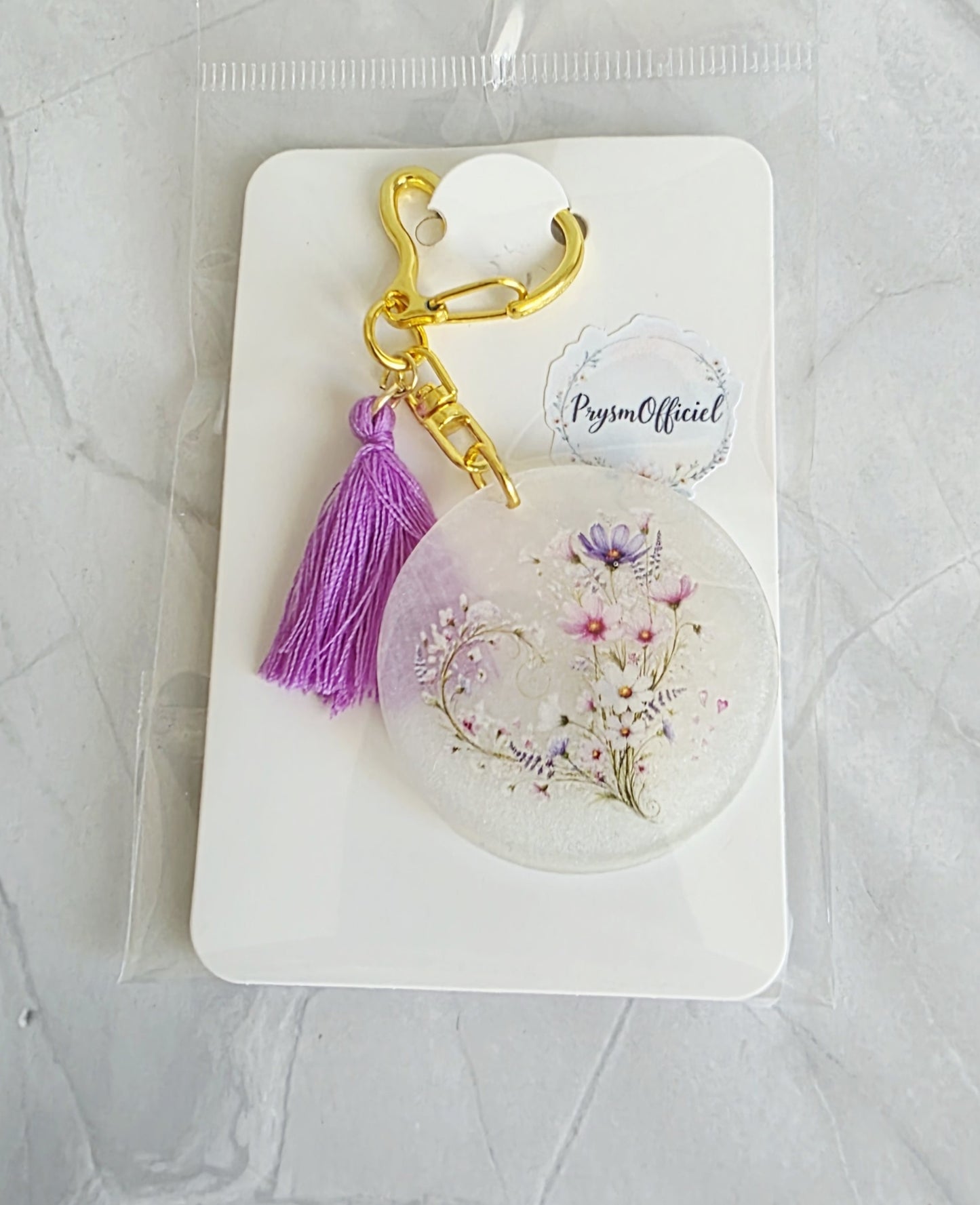 Porte clés  – édition coeur fleuri