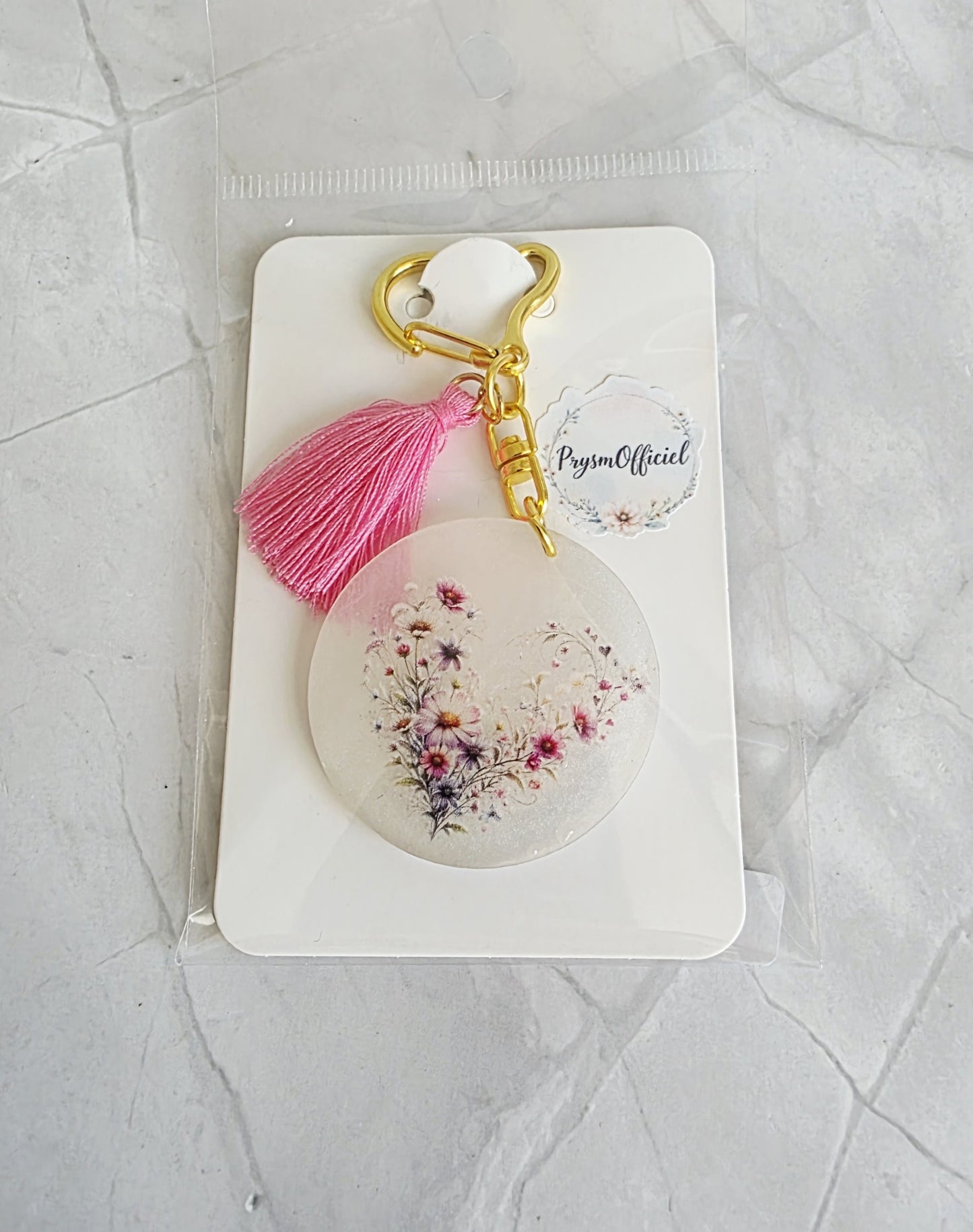 Porte clés  – édition coeur fleuri