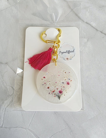 Porte clés  – édition coeur fleuri