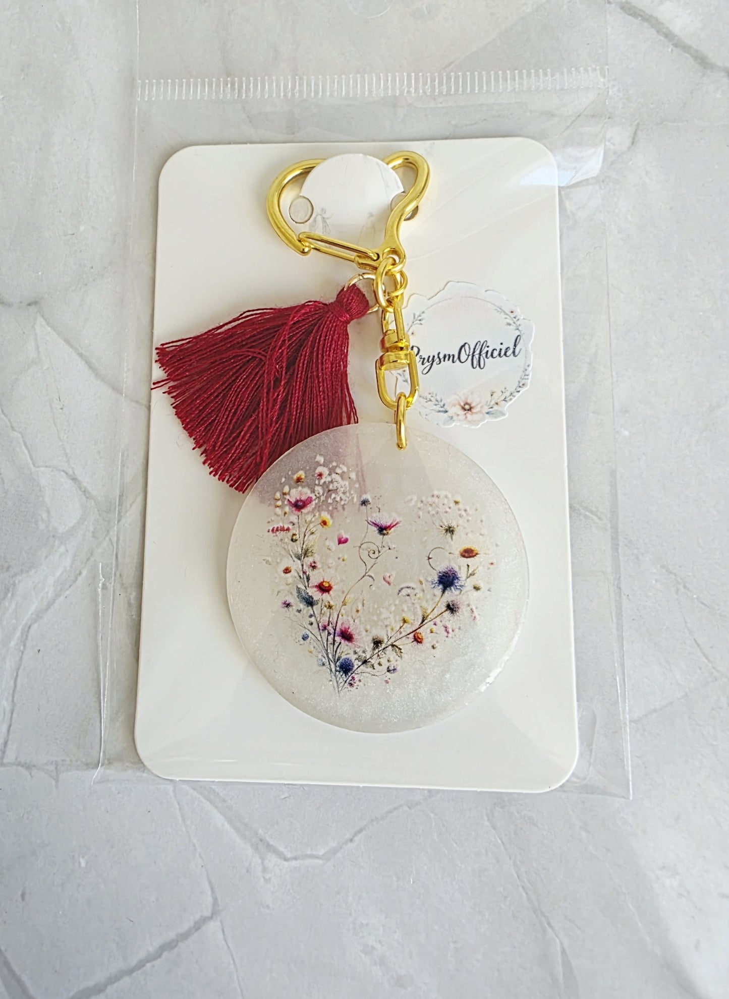 Porte clés  – édition coeur fleuri