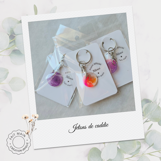 Jetons de caddie Rose & Violet Création artisanale unique