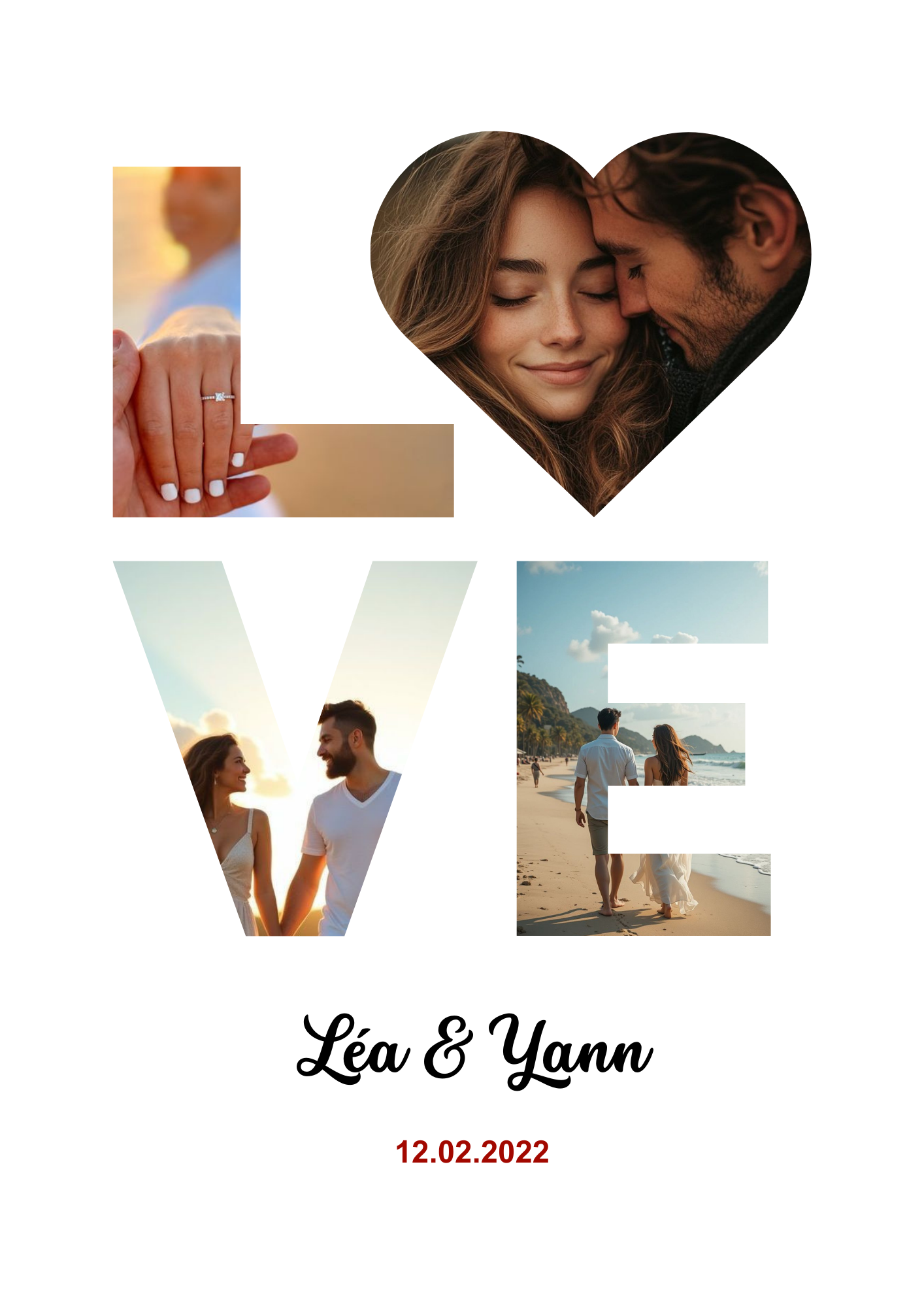 Cadre photo personnalisé - LOVE – Cadeau st valentin - amour