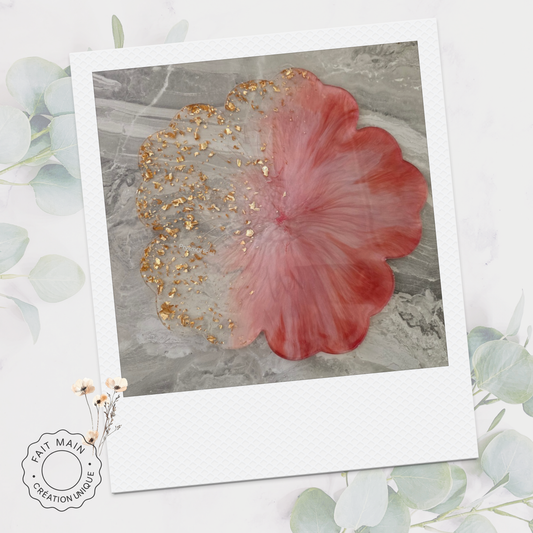 Plat décoratif effet fleur en résine – Multi-usages