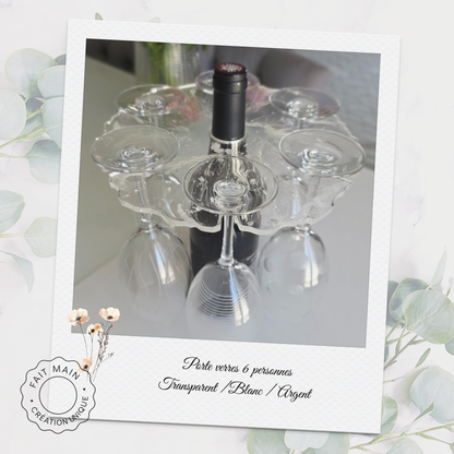 Support à verres artisanal pour 6 verres – Création fait main pour apéritif convivial