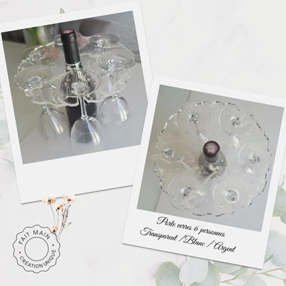Support à verres artisanal pour 6 verres – Création fait main pour apéritif convivial