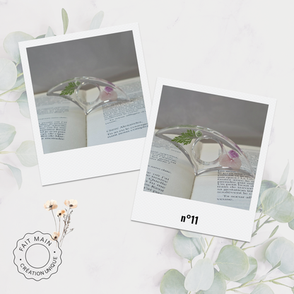 Bague de lecture en résine avec fleurs séchées – Accessoire unique pour lecteur – Fait main – Cadeau original