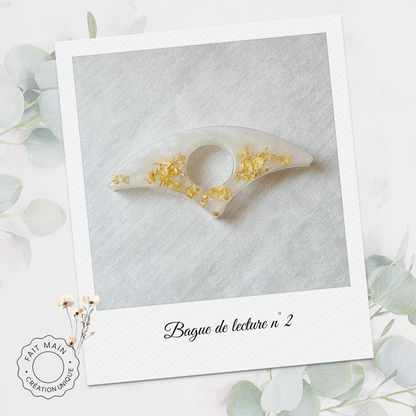 Bague de lecture collection pailleté or  – Accessoire unique pour lecteur – Fait main