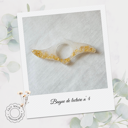 Bague de lecture collection pailleté or  – Accessoire unique pour lecteur – Fait main