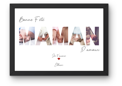 Cadre photo personnalisé MAMAN – Cadeau fête des mères ou d’anniversaire