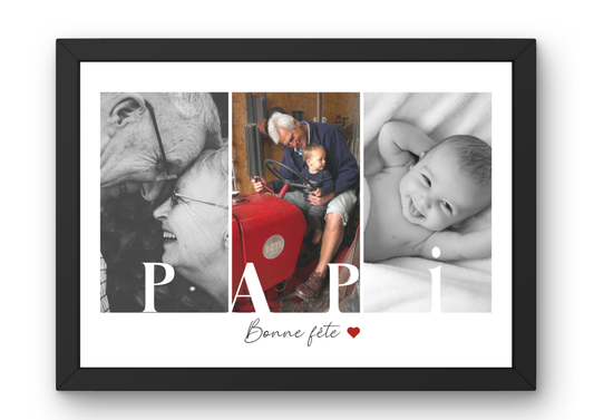 Cadre photo personnalisé PAPI – Cadeau fête des grands-pères ou d’anniversaire