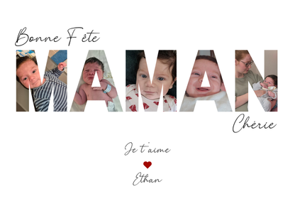 Cadre photo personnalisé MAMAN – Cadeau fête des mères ou d’anniversaire