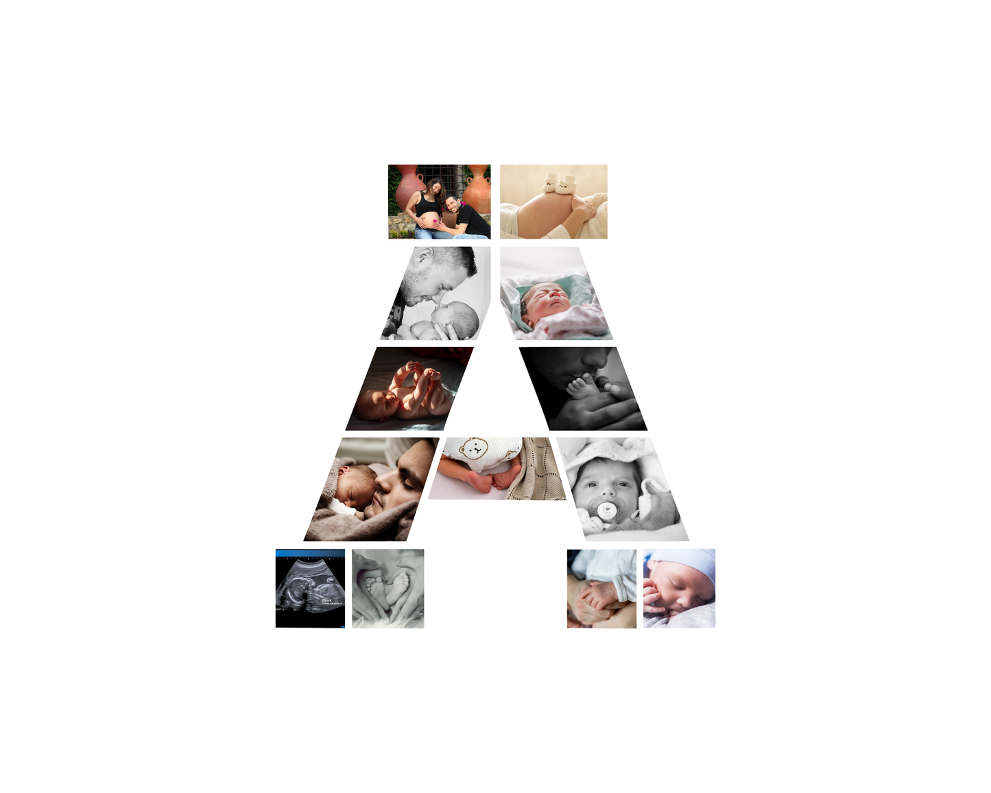 Cadre photo naissance personnalisé – Initiale & photos